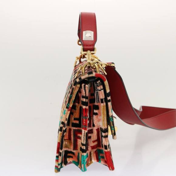 FENDI Zucca Canvas Canai Hand Bag 2way Pink Red Auth 69973A - Picture 4 of 16